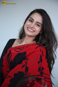 Telugu Actress Ayesha Khan lovely pictures in a red and black saree