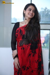 Telugu Actress Ayesha Khan lovely pictures in a red and black saree