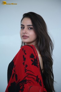 Telugu Actress Ayesha Khan lovely pictures in a red and black saree