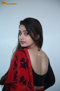 Telugu Actress Ayesha Khan lovely pictures in a red and black saree