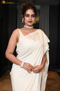 actress Ayesha Khan beautiful in a white saree