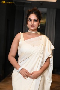 actress Ayesha Khan beautiful in a white saree