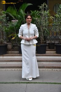 actress Ayesha Khan pretty in a white dress