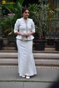 actress Ayesha Khan pretty in a white dress