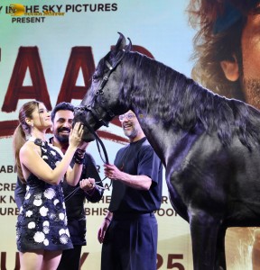 Azaad Trailer Launch attended by Rasha Thadani, Diana Penty, Aaman Devgn, and Ajay Devgn