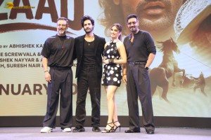 Azaad Trailer Launch attended by Rasha Thadani, Diana Penty, Aaman Devgn, and Ajay Devgn