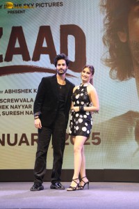 Azaad Trailer Launch attended by Rasha Thadani, Diana Penty, Aaman Devgn, and Ajay Devgn