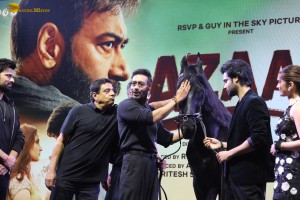 Azaad Trailer Launch attended by Rasha Thadani, Diana Penty, Aaman Devgn, and Ajay Devgn