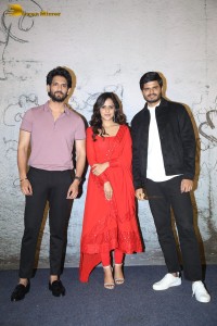 Teaser Launch of the Telugu Movie Baby attended by Anand Deverakonda and Vaishnavi Chaitanya