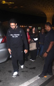 Aishwarya, Abhishek and Aaradhya Bachchan traveling from the Mumbai Airport on June 14, 2023