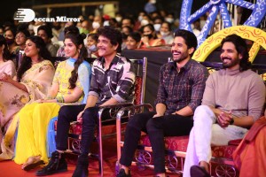 Bangarraju Grand Musical Night attended by Akkineni Nagarjuna, Naga Chaitanya, Krithi Shetty, Faria Abdullah and others.