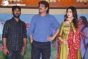 Bangarraju movie press meet attended by Nagarjuna and Krithi Shetty