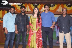 Bangarraju movie press meet attended by Nagarjuna and Krithi Shetty