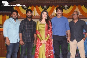 Bangarraju movie press meet attended by Nagarjuna and Krithi Shetty