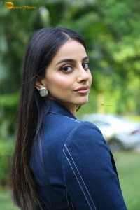 indian actress banita sandhu in a blue pant suit