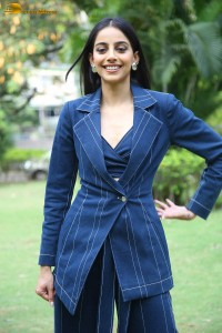 indian actress banita sandhu in a blue pant suit