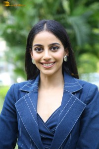 indian actress banita sandhu in a blue pant suit