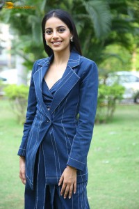 indian actress banita sandhu in a blue pant suit
