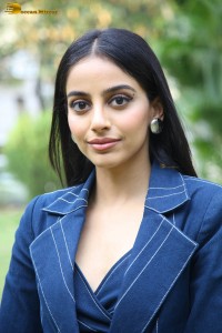 indian actress banita sandhu in a blue pant suit