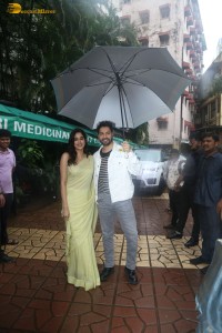 Actors Varun Dhawan and Janhvi Kapoor promote the film Bawaal at National College in Mumbai on July 24, 2023