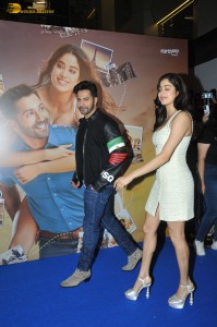 Varun Dhawan and Janhvi Kapoor interact with fans at a screening of their film Bawaal
