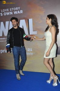 Varun Dhawan and Janhvi Kapoor interact with fans at a screening of their film Bawaal
