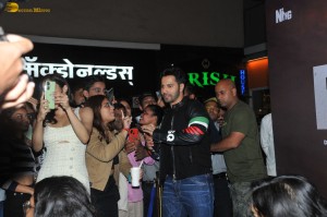 Varun Dhawan and Janhvi Kapoor interact with fans at a screening of their film Bawaal