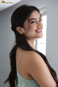 actress Bhagyashri Borse cute in a green salwar dress