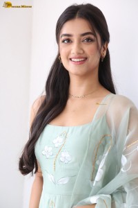 actress Bhagyashri Borse cute in a green salwar dress