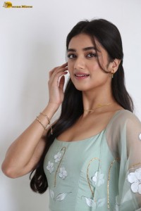 actress Bhagyashri Borse cute in a green salwar dress