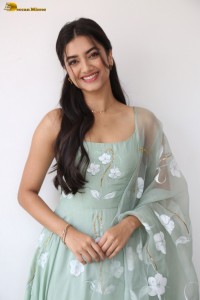 actress Bhagyashri Borse cute in a green salwar dress