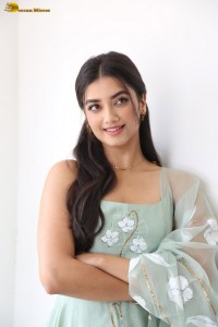 actress Bhagyashri Borse cute in a green salwar dress