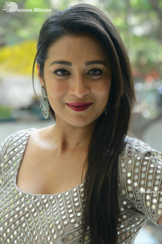 Telugu Actress Bhanu Sri photoshoot in a grey dress