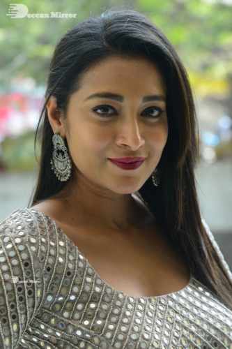 Telugu Actress Bhanu Sri photoshoot in a grey dress