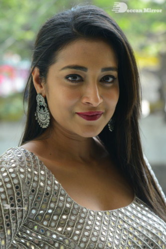 Telugu Actress Bhanu Sri photoshoot in a grey dress