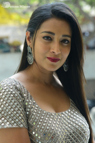 Telugu Actress Bhanu Sri photoshoot in a grey dress