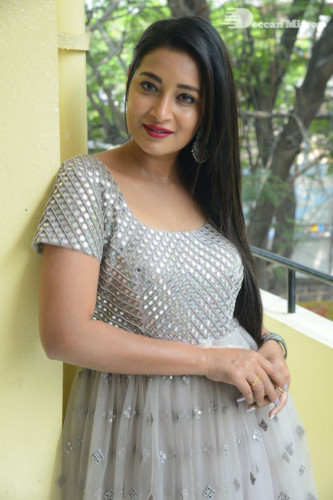 Telugu Actress Bhanu Sri photoshoot in a grey dress