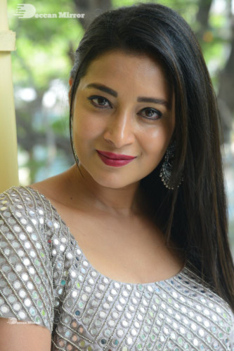 Telugu Actress Bhanu Sri photoshoot in a grey dress