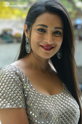 Telugu Actress Bhanu Sri photoshoot in a grey dress