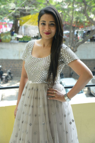 Telugu Actress Bhanu Sri photoshoot in a grey dress