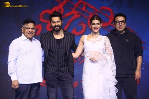 Thodelu movie press meet attended by Kriti Sanon and Varun Dhawan