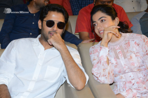 Telugu Movie Bheeshma Success Meet attended by actors Nithin and Rashmika