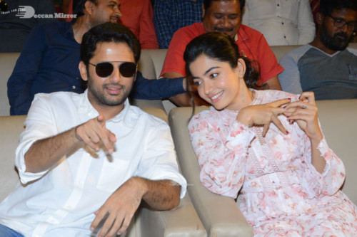 Telugu Movie Bheeshma Success Meet attended by actors Nithin and Rashmika