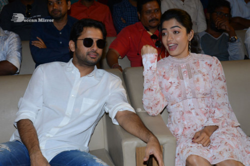 Telugu Movie Bheeshma Success Meet attended by actors Nithin and Rashmika