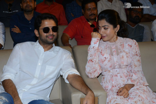 Telugu Movie Bheeshma Success Meet attended by actors Nithin and Rashmika