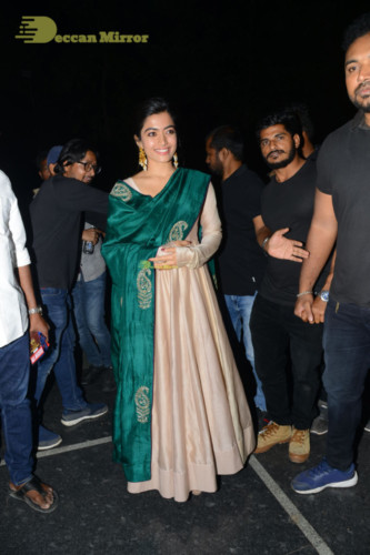 Bheeshma Telugu movie event at Vizag attended by Actors Nithin and Rashmika