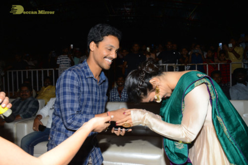 Bheeshma Telugu movie event at Vizag attended by Actors Nithin and Rashmika