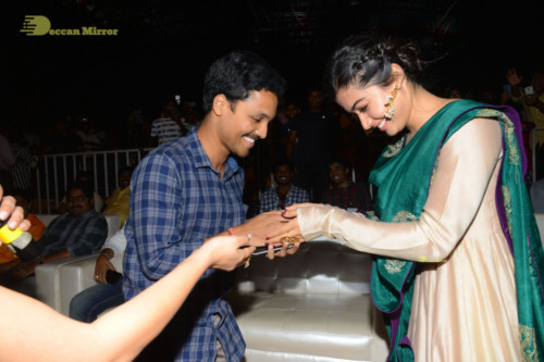 Bheeshma Telugu movie event at Vizag attended by Actors Nithin and Rashmika