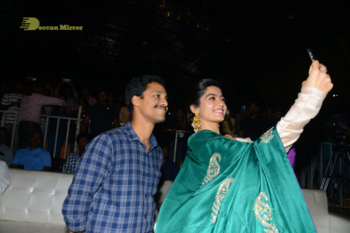 Bheeshma Telugu movie event at Vizag attended by Actors Nithin and Rashmika