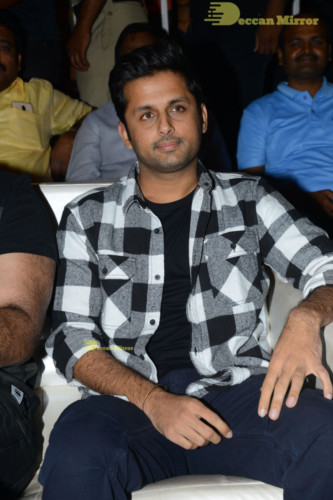 Bheeshma Telugu movie event at Vizag attended by Actors Nithin and Rashmika